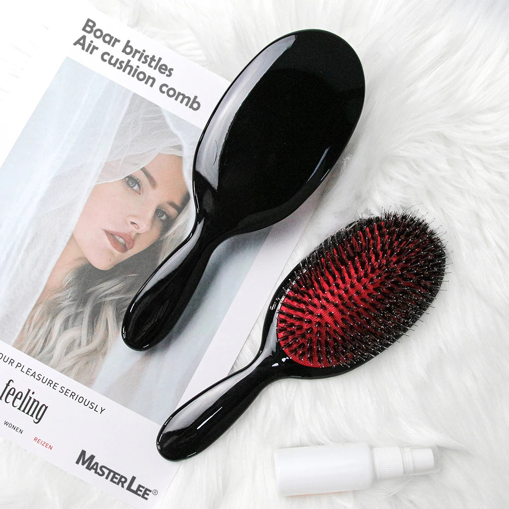 Brush Hair Detangler air CushionHair Brush Boar Bristle Paddle Brush Custom Logo Nylon Paper Box