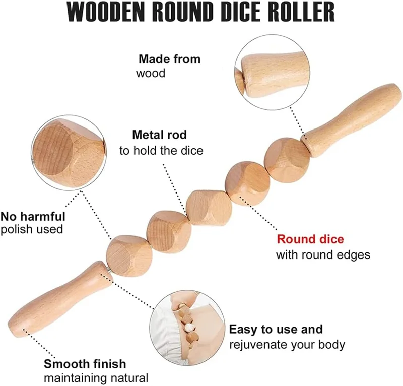 Soothing Anti Cellulite Massager Wooden 6pcs/set Wood Therapy Tools Massage Set Gua Sha Kit Wood Therapy Massage Tools
