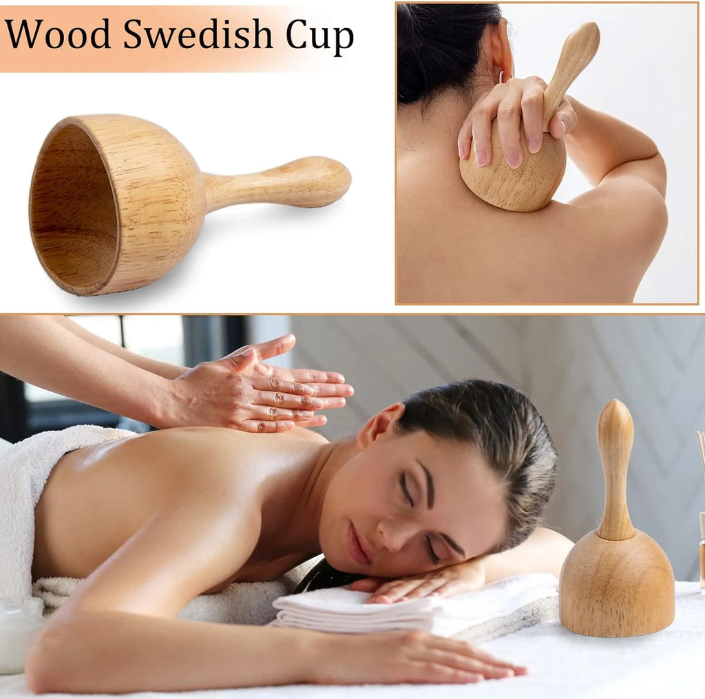 Soothing Anti Cellulite Massager Wooden 6pcs/set Wood Therapy Tools Massage Set Gua Sha Kit Wood Therapy Massage Tools