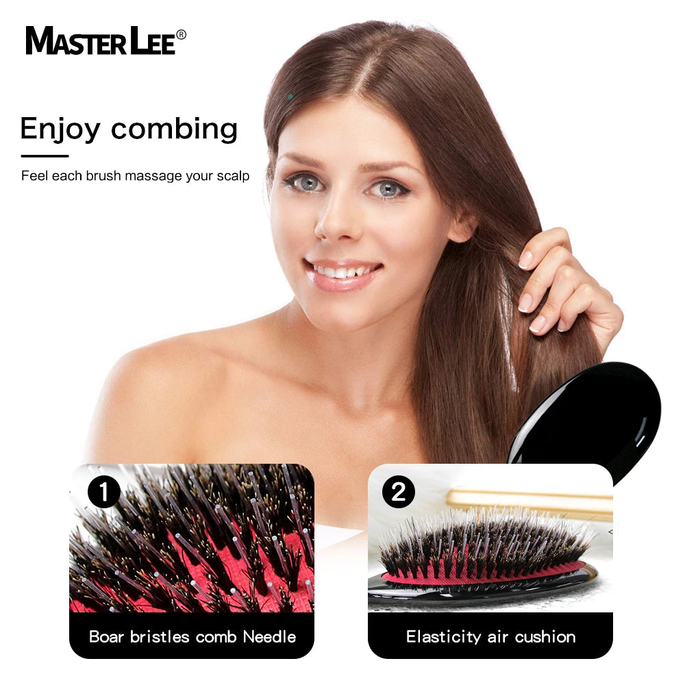 Brush Hair Detangler air CushionHair Brush Boar Bristle Paddle Brush Custom Logo Nylon Paper Box