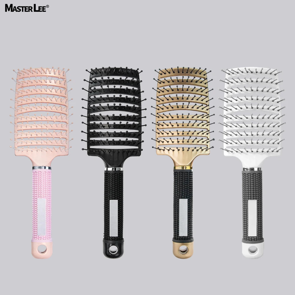 Factory Masterlee Brand Waterproof Vented Hair Curved Comb Hair Brush Nylon Teeth Massage the Scalp Detangling Hair Brush