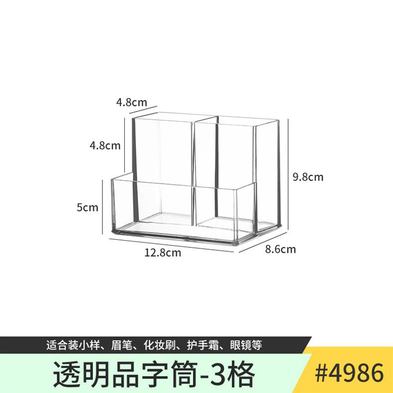 Desktop Cosmetics Storage Box, Dressing Table, Skin Care Product Storage Shelf, Acrylic Dormitory Transparent Compartment Lipstick Box