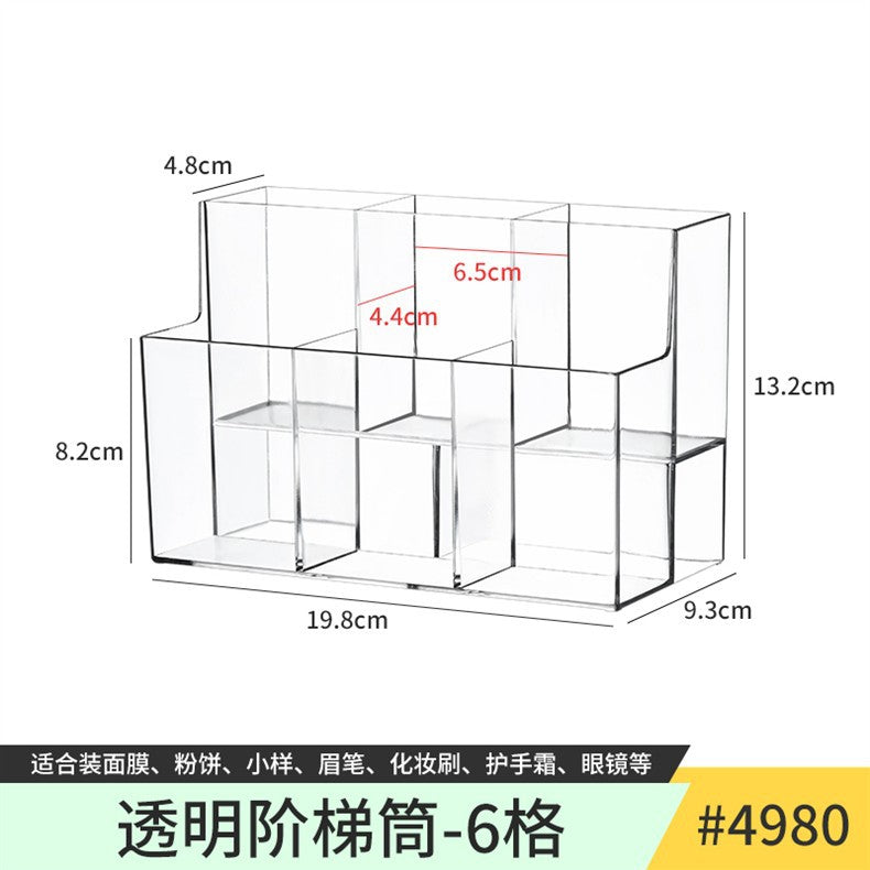 Desktop Cosmetics Storage Box, Dressing Table, Skin Care Product Storage Shelf, Acrylic Dormitory Transparent Compartment Lipstick Box