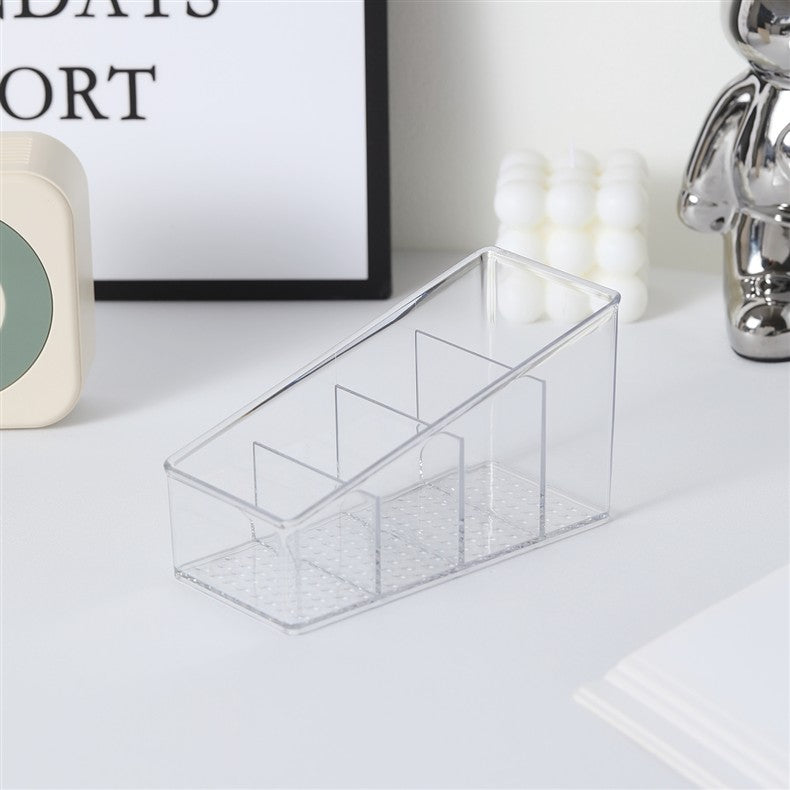 Desktop Cosmetics Storage Box, Dressing Table, Skin Care Product Storage Shelf, Acrylic Dormitory Transparent Compartment Lipstick Box