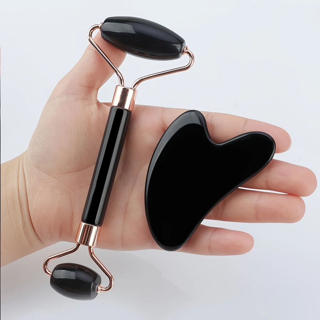 Optional 1Pcs 2Pcs 3Pcs Ice Face Roller Gua Sha Tool Set Portable Household Facial Massage Skin‑Care Accessory