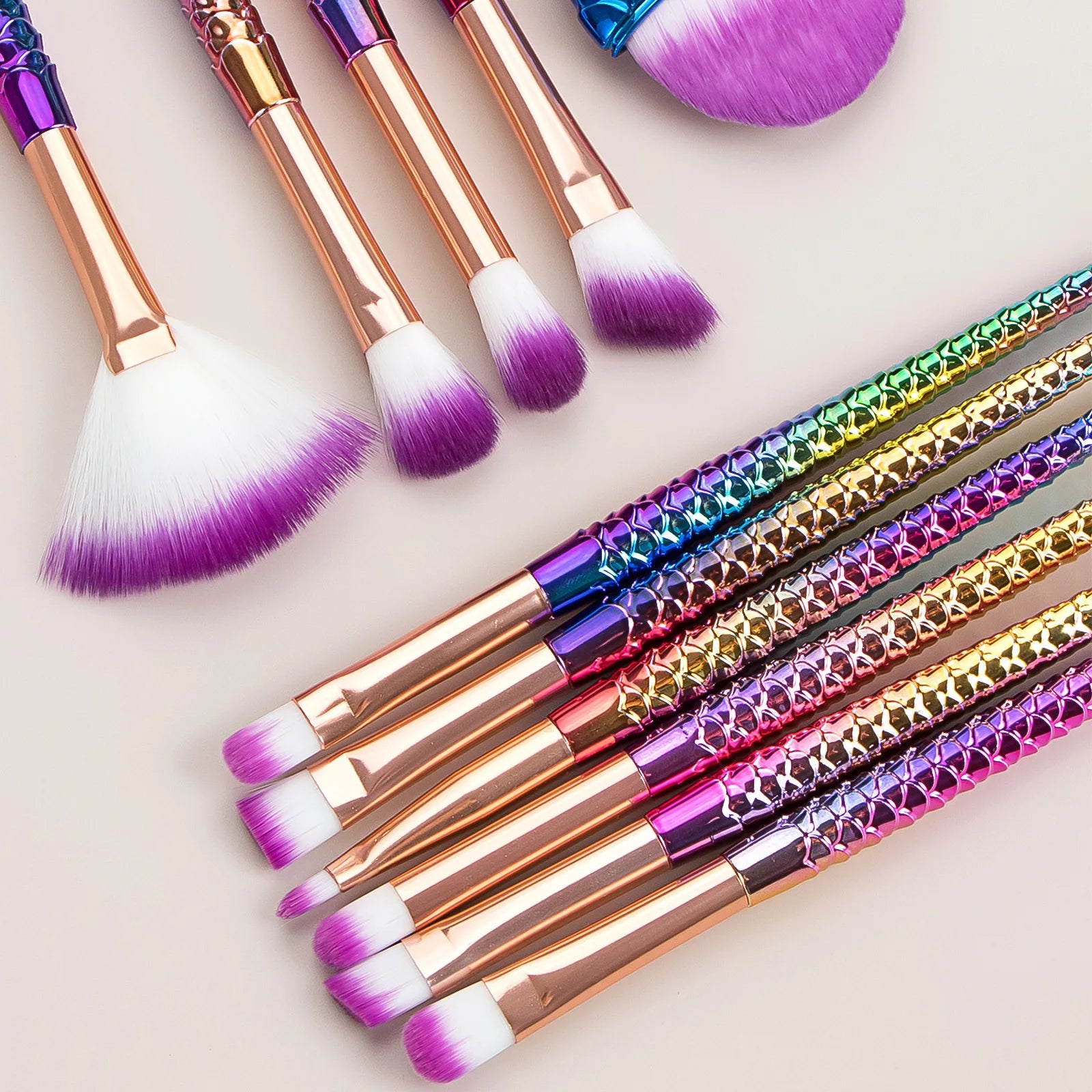 11Pcs Makeup Brushes Kit Maquiagem Maquillaje New Mermaid Foundation Eyebrow Eyeliner Cosmetic Makeup Brushes