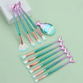 11Pcs Makeup Brushes Kit Maquiagem Maquillaje New Mermaid Foundation Eyebrow Eyeliner Cosmetic Makeup Brushes